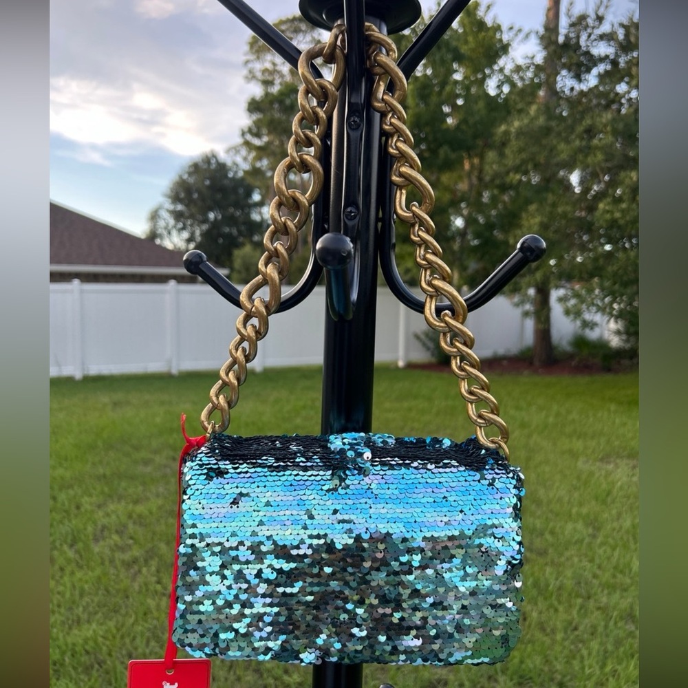 Montana West Blue and Black Sequin Shoulder Bag - Picture 11 of 11